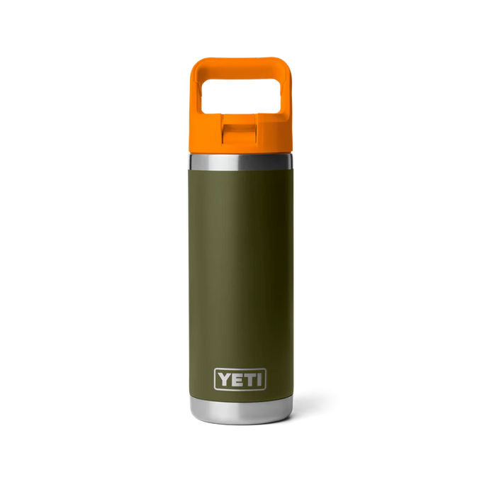 Yeti Rambler 18 Oz Colour Straw Bottle Olive/King Crab Keans Claremorris
