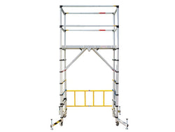 Teletower Aluminium Telescopic Scaffold Tower with toeboards, 7 heights, stabiliser leg, large platform – Keans Claremorris