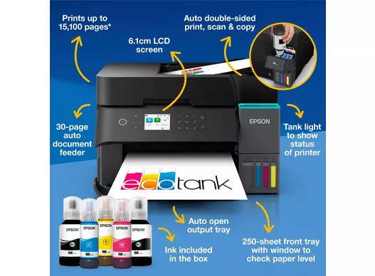 Epson EcoTank ET-3950 All-in-One Wireless Inkjet Printer - Page Feeder - Image 9