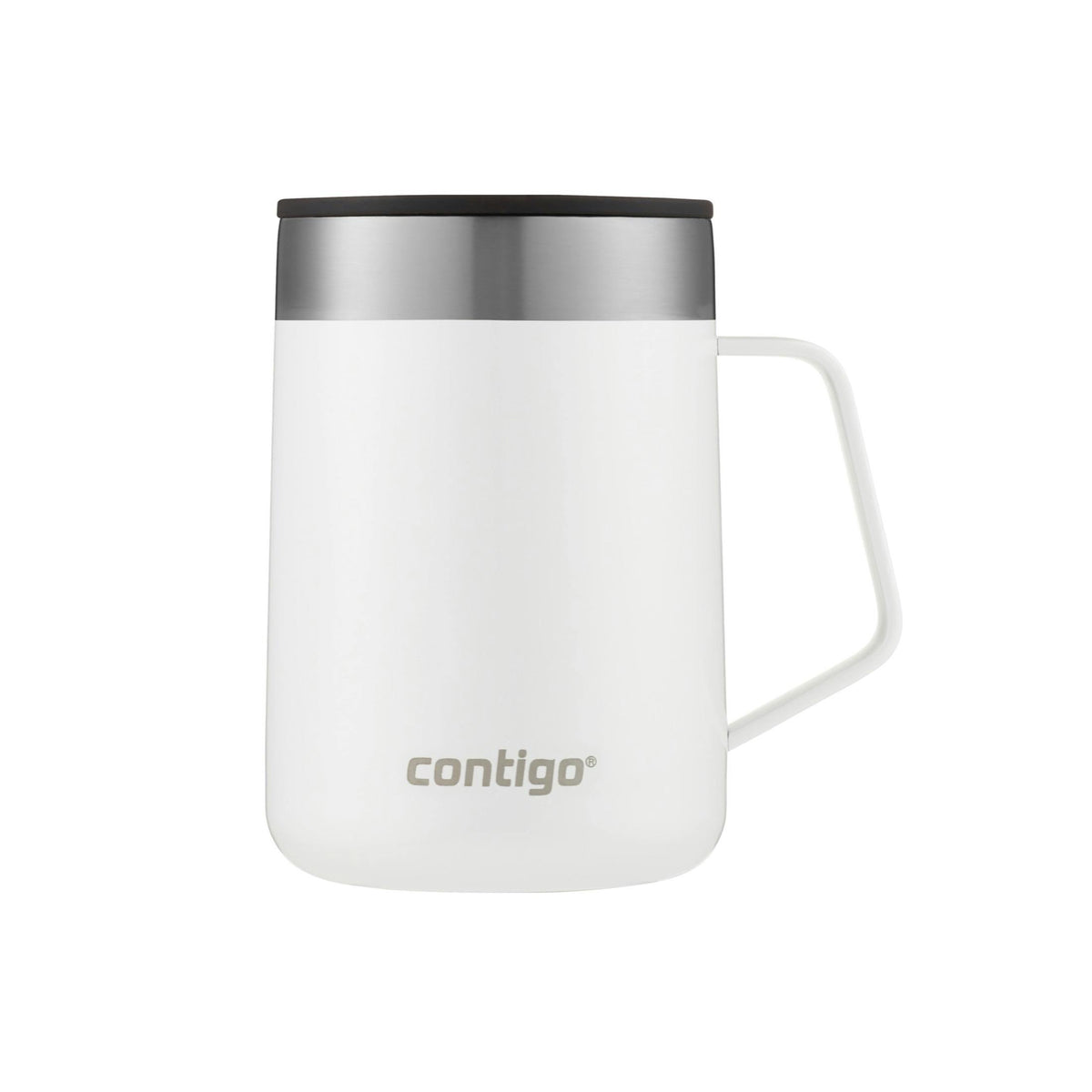 Streeterville THERMALOCK 420ml stainless steel desk mug with splash-proof lid, keeps drinks hot 5h cold 15h – Keans