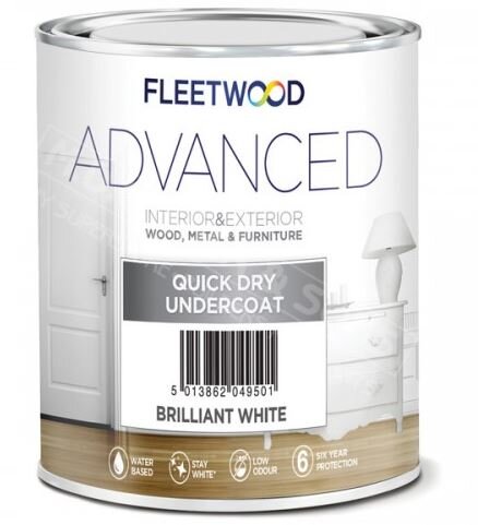 Fleetwood Advanced Quick Dry White Undercoat 2.5L, water-based, low odour, interior/exterior wood & metal, Keans Claremorris