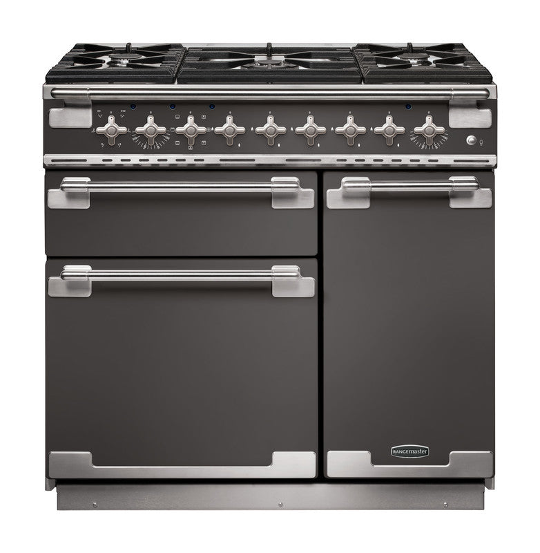 Rangemaster Elise 90CM Dual Fuel Range Cooker with oven and gas hob, available at Keans Claremorris.