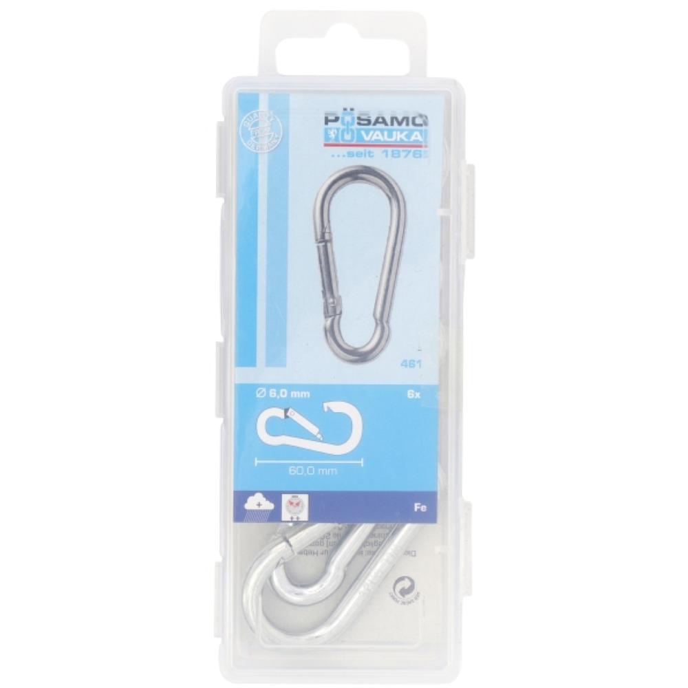 Posamo Snap Hook 4x40mm zinc plated, spring-loaded gate, durable finish, 15 pack – available at Keans Claremorris.