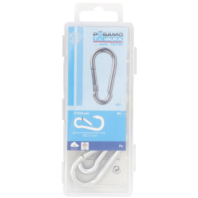 Posamo Snap Hook 4x40mm zinc plated, spring-loaded gate, durable finish, 15 pack – available at Keans Claremorris.