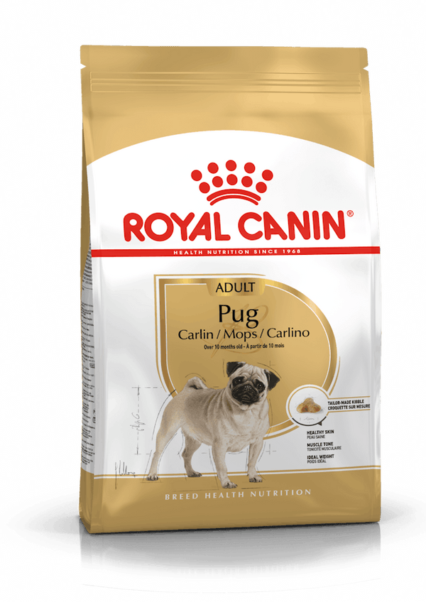 Royal Canin Pug Adult Dog Food 7.5kg – Supports skin, muscle tone, ideal weight, special kibble – Keans Claremorris