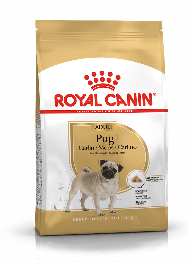 Royal Canin Pug Adult Dog Food 7.5kg – Supports skin, muscle tone, ideal weight, special kibble – Keans Claremorris