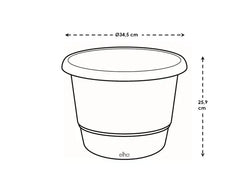 Amiga Round Pot 35cm Theatre Red plastic flower pot by Keans Claremorris, durable and vibrant garden planter.