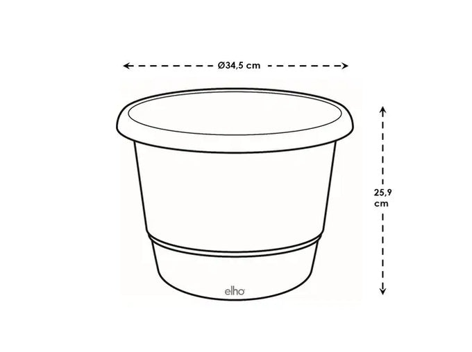 Amiga Round Pot 35cm Theatre Red plastic flower pot by Keans Claremorris, durable and vibrant garden planter.