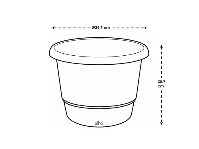 Amiga Round Pot 35cm Theatre Red plastic flower pot by Keans Claremorris, durable and vibrant garden planter.