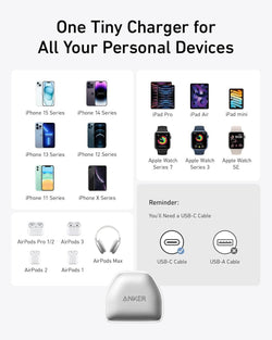 Anker 511 Nano Pro 20W White USB-C Charger with Cable UK Version - Keans Claremorris