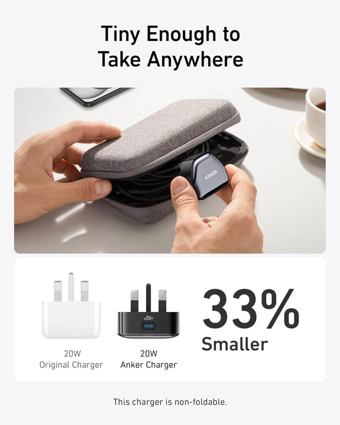 Anker 511 Nano Pro 20W USB-C Charger with Cable, White UK Version – Fast Charging | Keans Claremorris