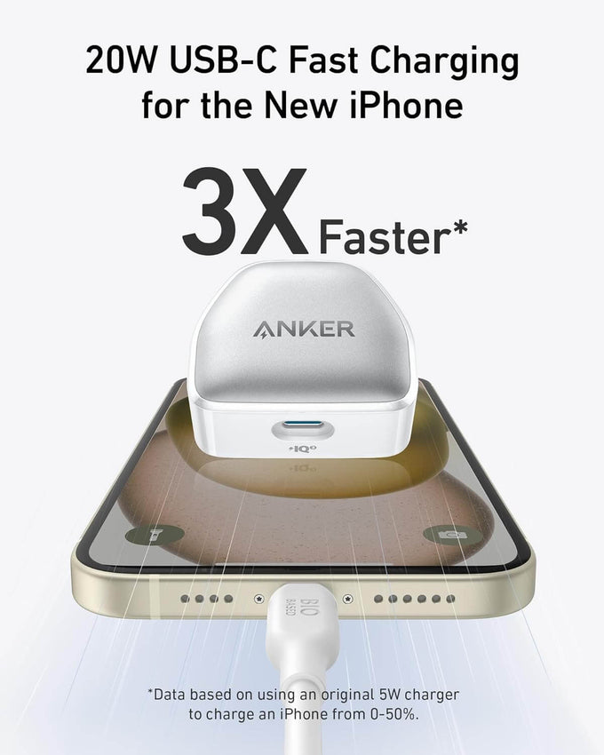 Anker 511 Nano Pro 20W White USB-C Charger with Cable, UK Version – Keans Claremorris