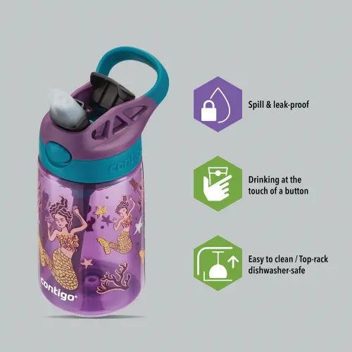 Contigo Kids 14oz/420ml Gizmo Flip Bottle Mermaids - Image 2