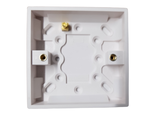 Phx 1 Gang 16mm Surface Box, durable plastic, easy install, ROHS approved, ideal for surface mounting – Keans Claremorris