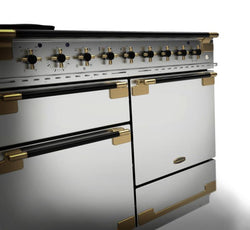 Rangemaster Elise 110cm Dual Fuel Black Edition Antique Brass Trim