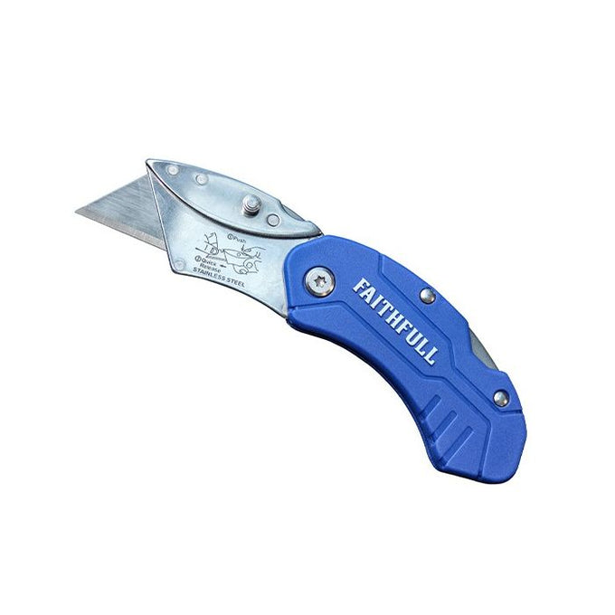 Faithfull Nylon Utility Folding Knife with secure blade lock, quick-change mechanism, oval shape – Keans Claremorris