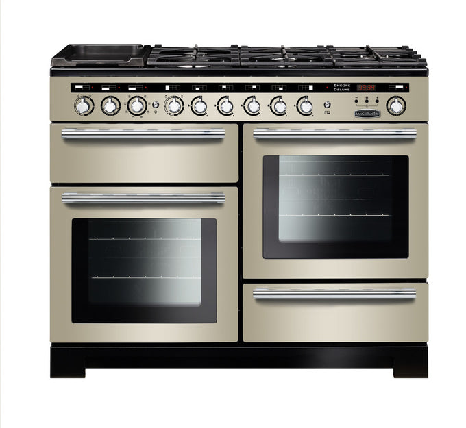 Rangemaster Encore Deluxe 110 Dual Fuel Range Cooker | Chrome Trim - Image 3
