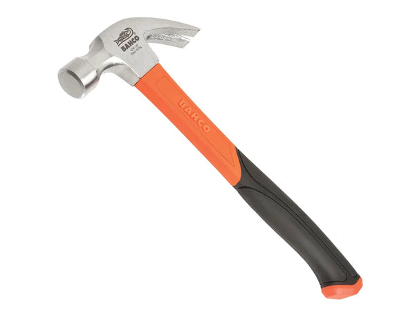 Bahco 428F-20 curved fiberglass claw hammer 20oz with rubber grip, anti-vibration, smooth face – Keans Claremorris