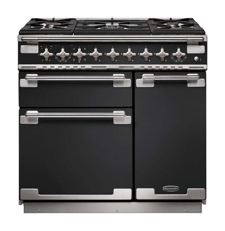 Rangemaster Elise 90CM Dual Fuel Range Cooker with oven and gas hob, available at Keans Claremorris.