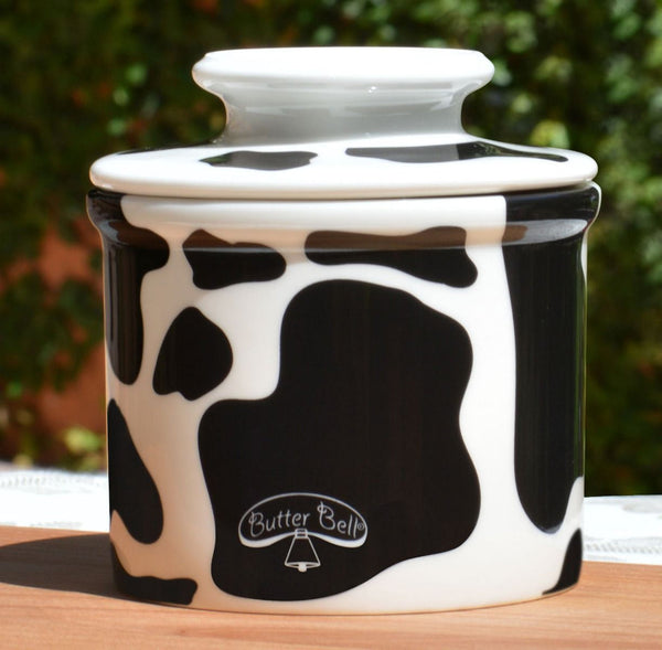 Black & White Cow Pattern Butter Bell Crock