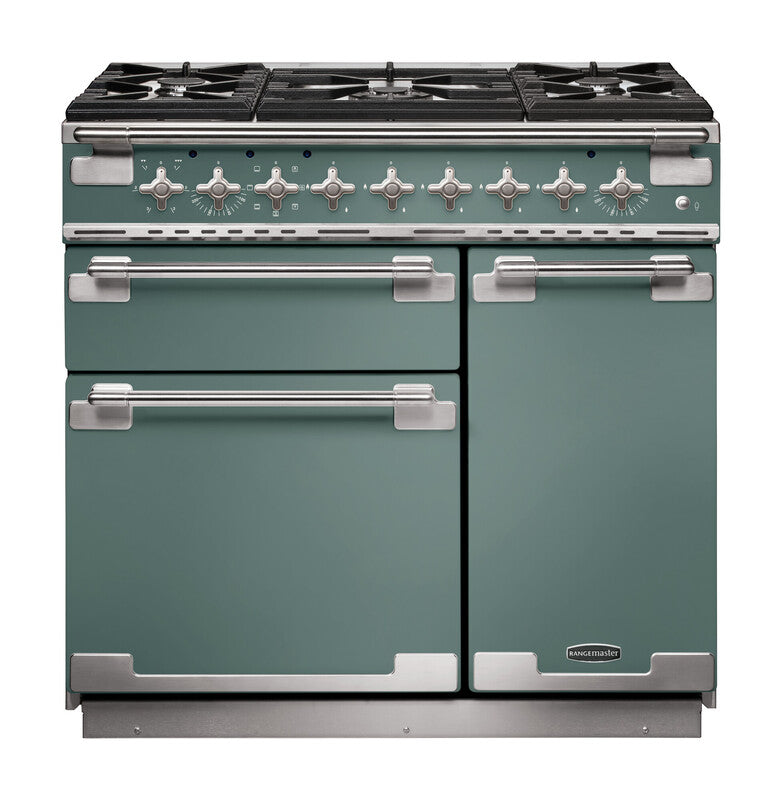 Rangemaster Elise 90CM Dual Fuel Range Cooker with oven and gas hob, available at Keans Claremorris.