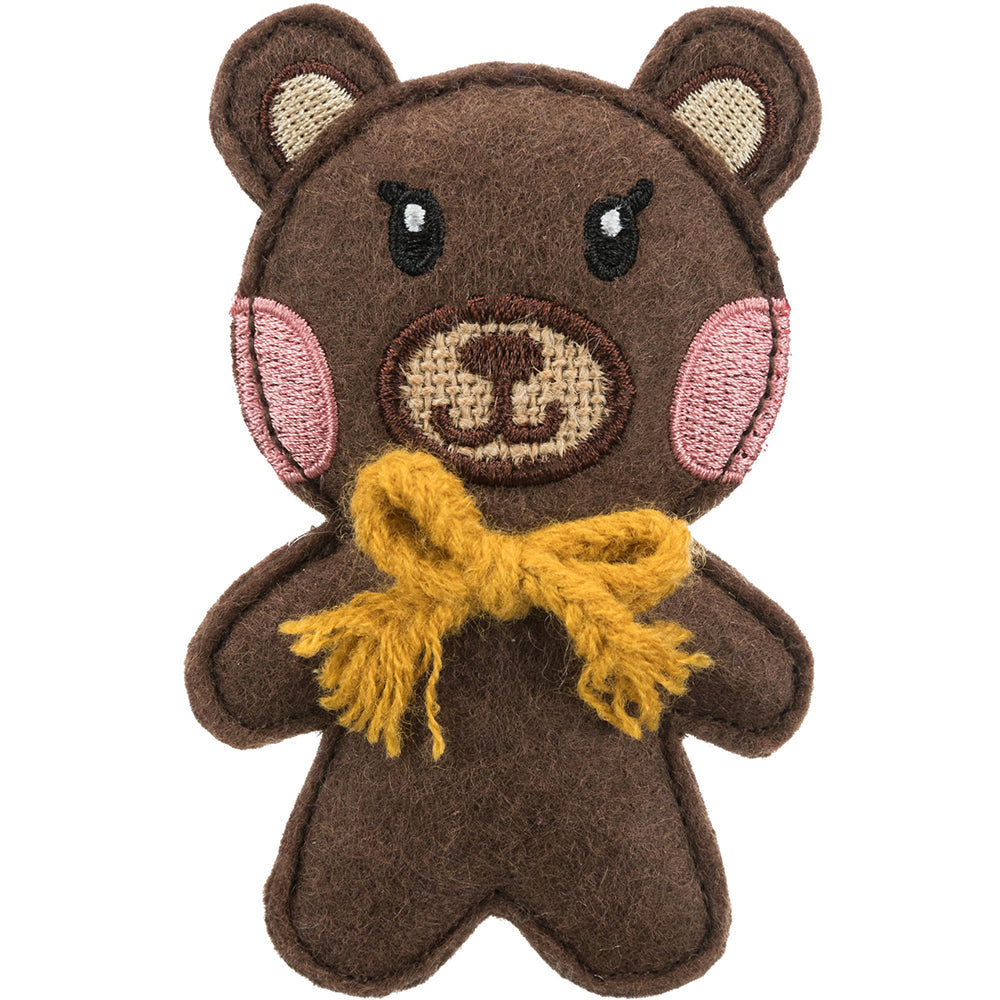 Bear Catnip Toy 10cm with rustling foil, fabric/jute, filled with catnip for cats – Keans Claremorris