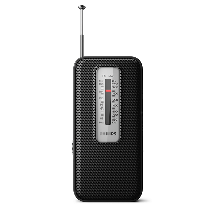 Philips Portable Pocket Radio 100 Series compact design with clear sound, available at Keans Claremorris store.