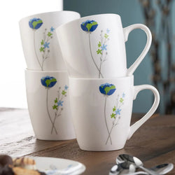 Indigo Bloom 4 Mugs Set