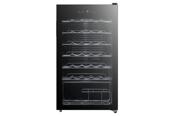 Belling 34 Bottle Freestanding Wine Cooler with LED light, chrome shelves, electronic control, 470x440x845mm - Keans