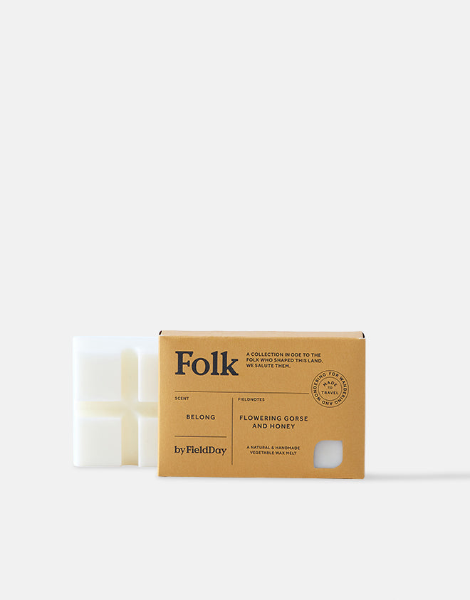 Belong Folk 75g vegan vegetable wax melt in recyclable packaging, cruelty-free, sustainable, from Keans Claremorris.