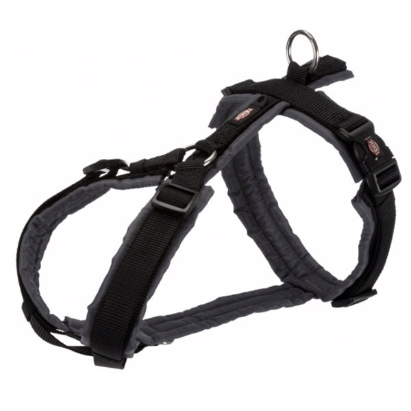 Premium Trekking Harness Xtra Large Black, adjustable chest strap, soft padding, leash ring, water-repellent – Keans