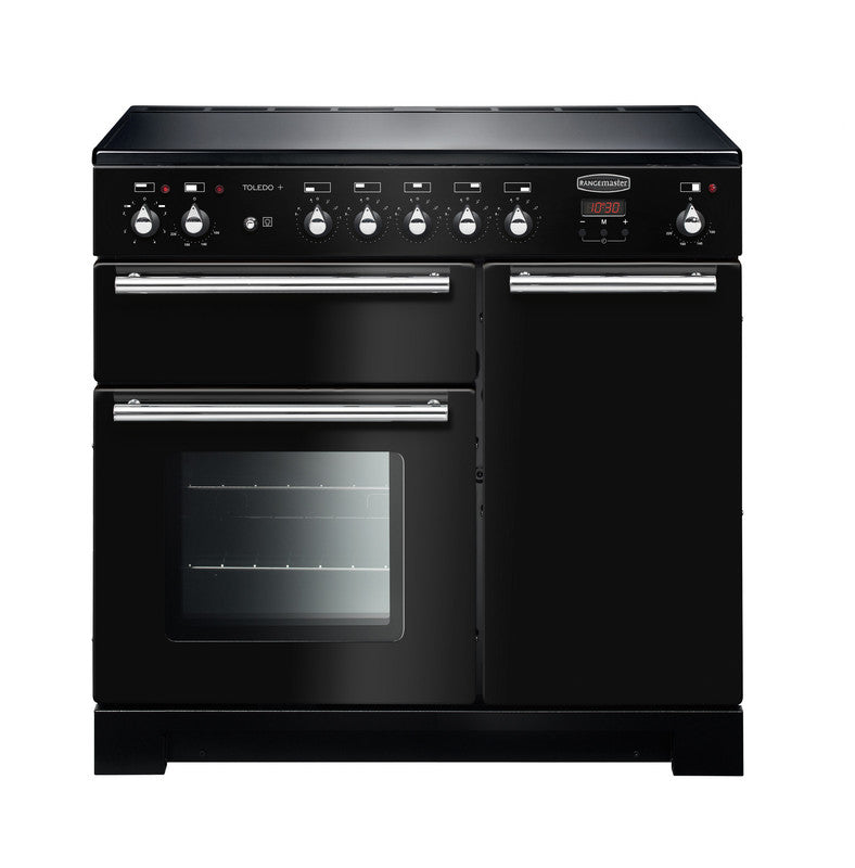 Rangemaster Toledo 90CM induction range cooker with oven and hob, available at Keans Claremorris.