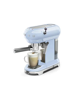 Smeg Pastel Blue Coffee Machine ECF01PBUK stylish espresso maker available at Keans Claremorris
