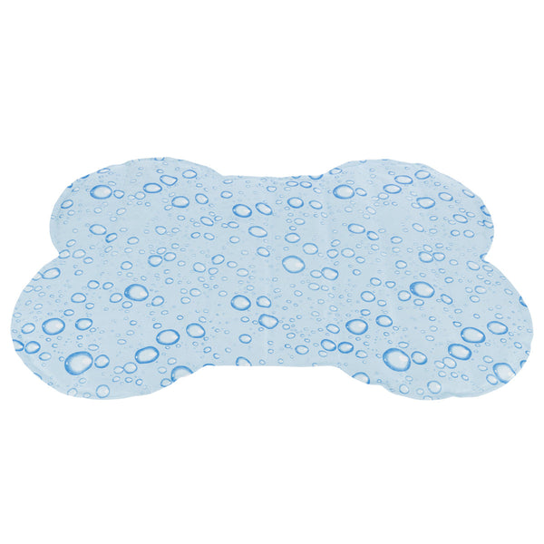 Large bone-shaped cooling mat for pets, non-toxic gel, stays cool for hours, light blue, 85x60cm – Keans Claremorris