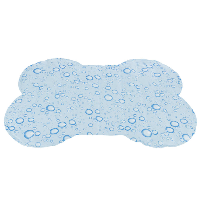 Large bone-shaped cooling mat for pets, non-toxic gel, stays cool for hours, light blue, 85x60cm – Keans Claremorris