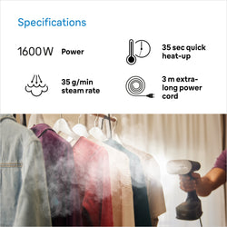 Braun Garment Steamer 1600W| GS7077BK