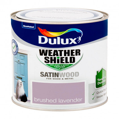 Dulux Weathershield Satinwood Brush Lavender 750ml, durable exterior wood & metal paint, low odour, subtle sheen – Keans