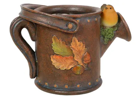 Robin Watering Can Planter Antique/Flower D - Image 1