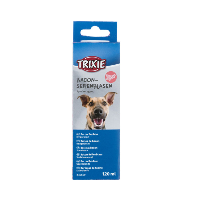 Trixie Bacon Scented Dog Bubbles 120ml for interactive play and exercise, mental stimulation - Keans Claremorris
