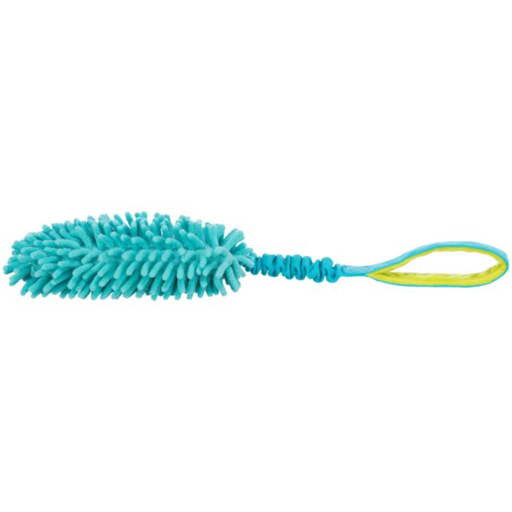 Bungee Dummy Dog Toy 47cm blue/green plush with shock absorber, soundless – Keans Claremorris