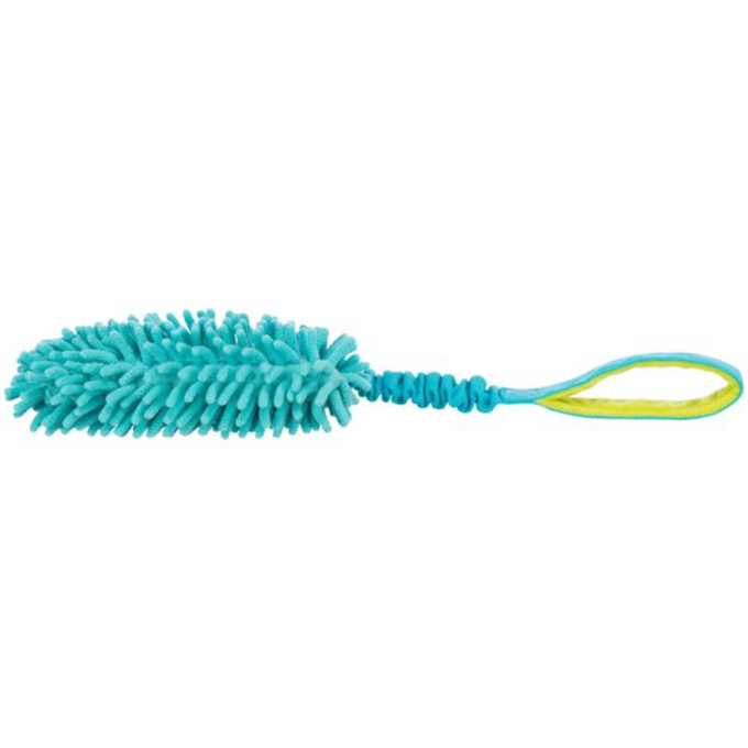 Bungee Dummy Dog Toy 47cm blue/green plush with shock absorber, soundless – Keans Claremorris