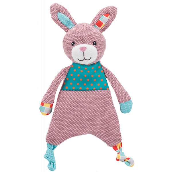 Junior Rabbit Plush Dog Toy with crackling body, hidden squeaker, durable polyester fabric – 28cm – Keans Claremorris