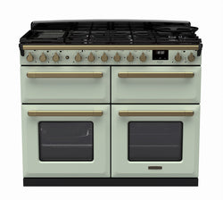 Rangemaster Induction Estel Deluxe 110cm Slow Cook Oven Antique Brass Trim