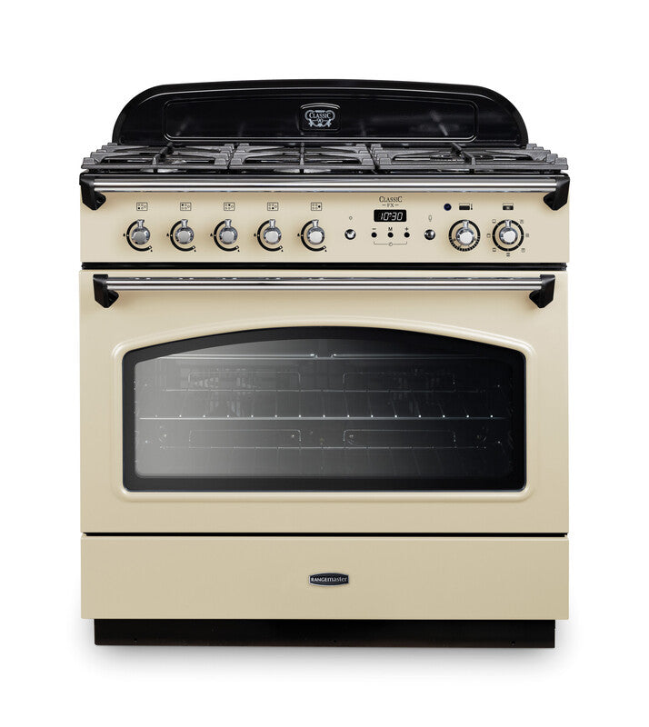 Rangemaster Classic FX 90CM Dual Fuel Range Cooker in stainless steel – available at Keans Claremorris