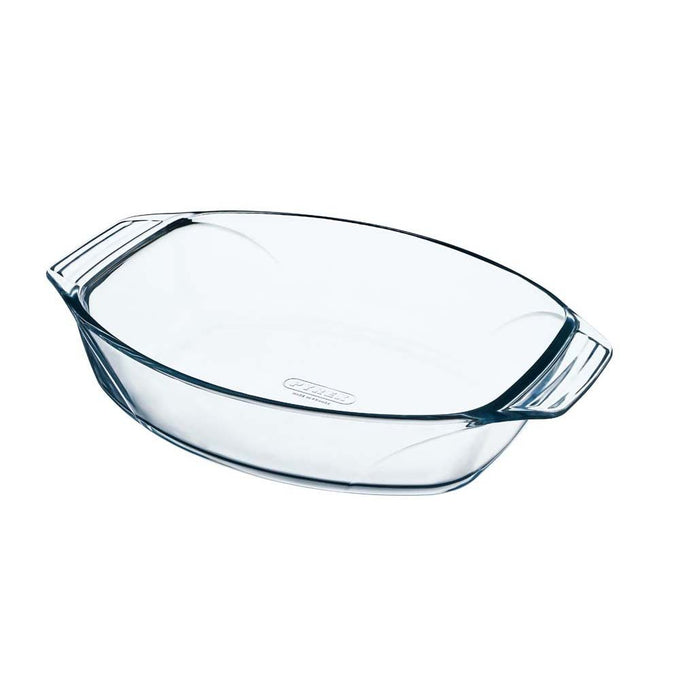 Pyrex Oval Roaster 35x24cm borosilicate glass, oven, microwave safe, deep sides, large handles, dishwasher safe - Keans