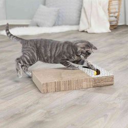 Scratching cardboard with catnip and 2 toy balls for cats, sturdy corrugated design, 38x5x30cm – Keans Claremorris.