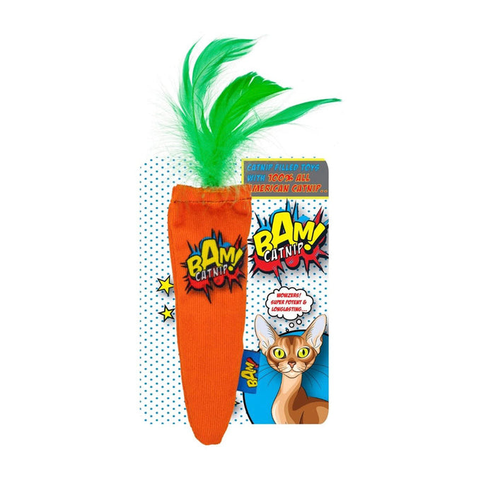 BAM Catnip Carrot 17cm toy with 100% pure North American catnip, potent and long-lasting – Keans Claremorris