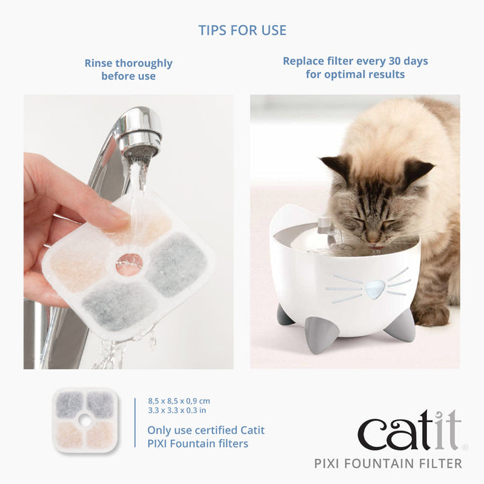 Catit Pixi Fountain Filter 3-pack for pet water fountain replacement - Keans Claremorris