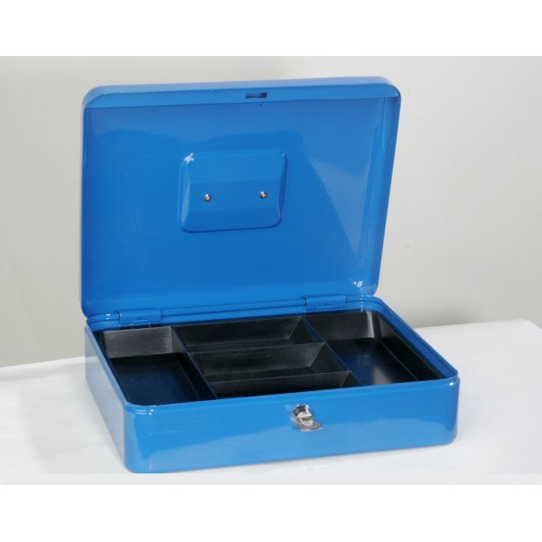 Cash Box 250mm secure metal cash box, compact size, ideal for cash storage – available at Keans Claremorris.