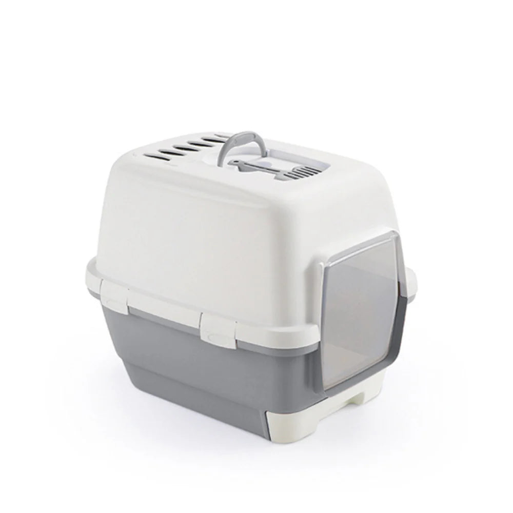 Cathy Clever & Smart grey cat toilet with pull-out drawer, carbon filter, hygienic scoop - Keans Claremorris